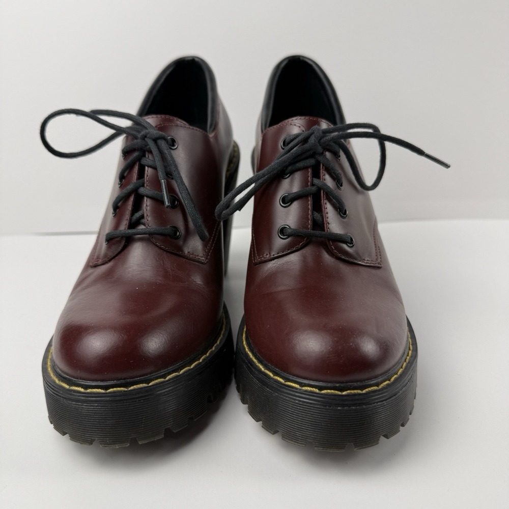Dr. Martens Salome Red Leather Chunky Heel Platform Womens US Size 9 - Picture 2 of 10